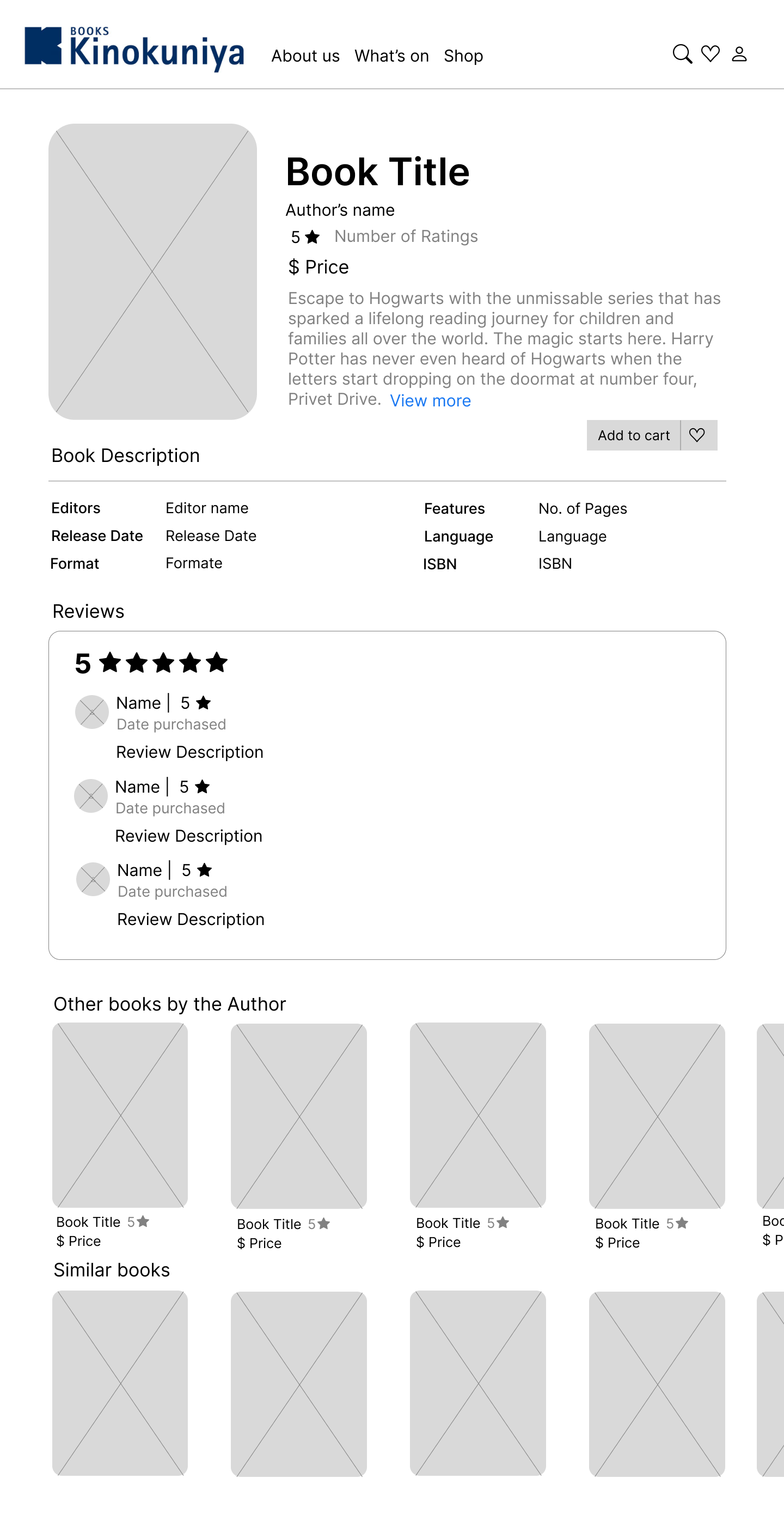 Book Description Wireframe